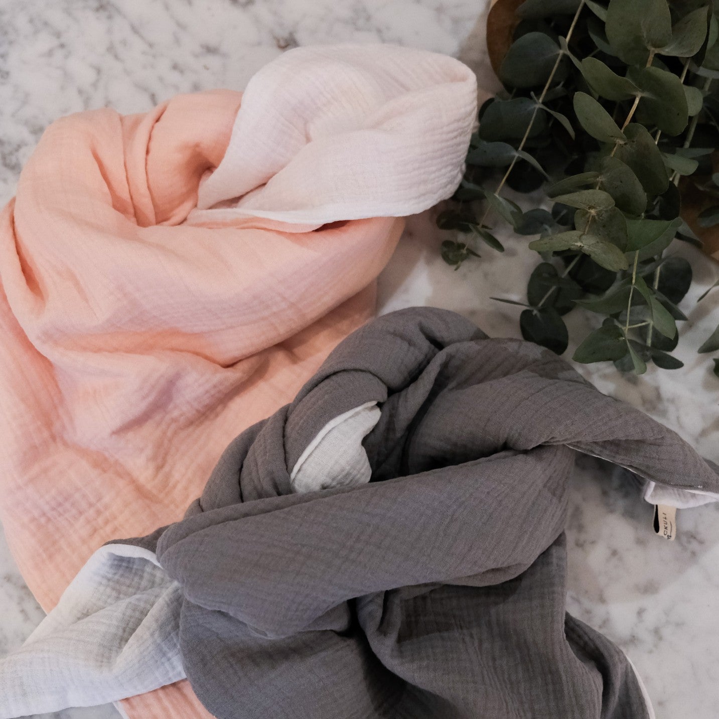 Musselin Tuch / zweifarbig mit Reflektor